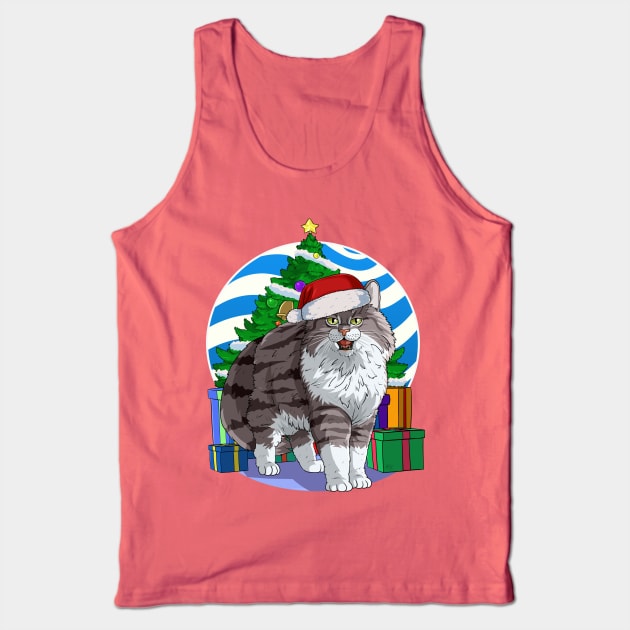 Norwegian Forest Cat Santa Christmas Gift Tank Top by Noseking